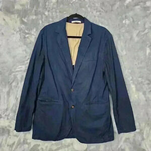 Club Monaco Blazer Mens L Blue Business Casual 100% Cotton